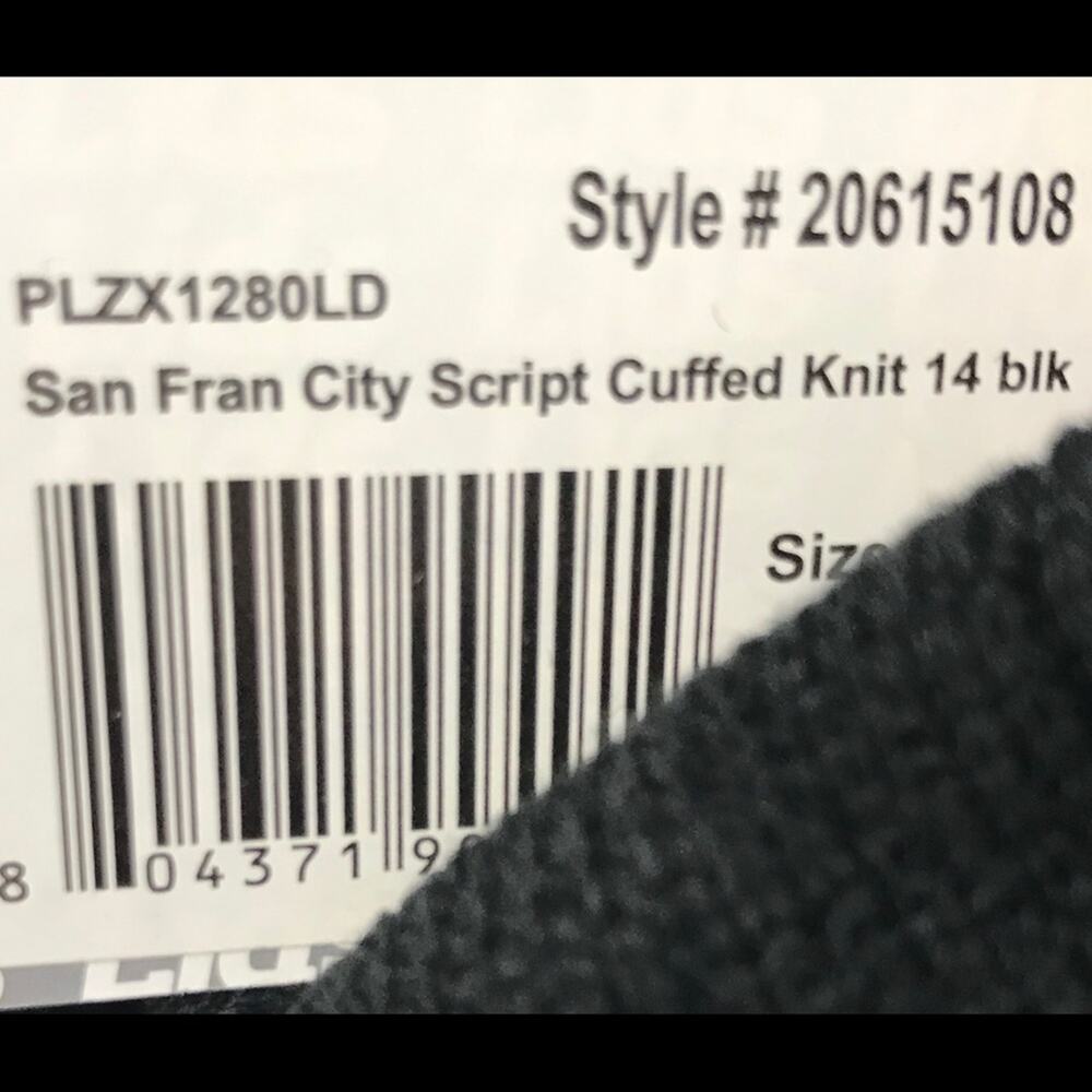 Lids Knit Cap Black with White San Fran Script - Picture 3 of 4